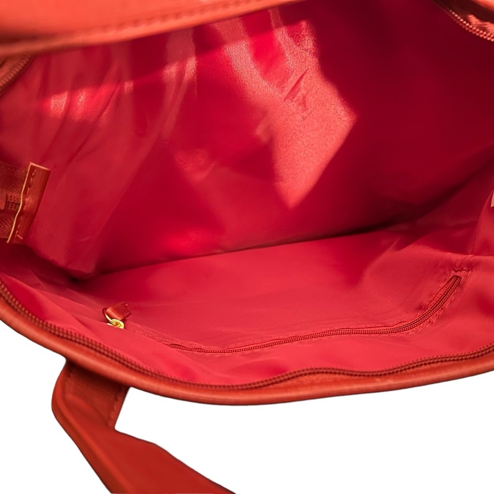 Joy Mangano red faux leather tote bag. Like new - Picture 4 of 6
